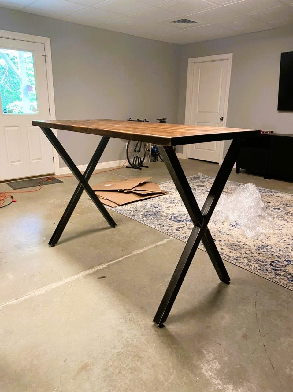 Metal Table Legs - Set of Two - Made in the US - X Style - Any Size