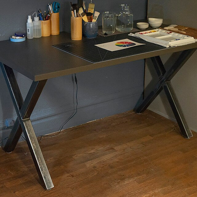 Metal Table Legs - Set of Two - Made in the US - X Style - Any Size