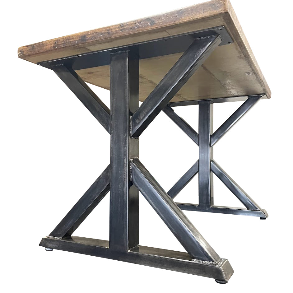 Metal Table Legs - Set of Two - Made in the US - Farmhouse X Trestle Style - Any Size