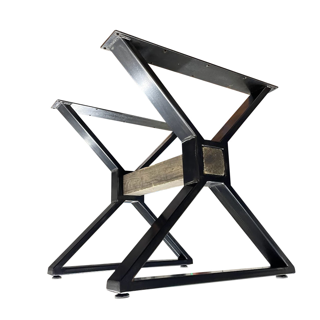 Metal Table Legs - Set of Two - Made in the US - X with Square Middle - Any Size