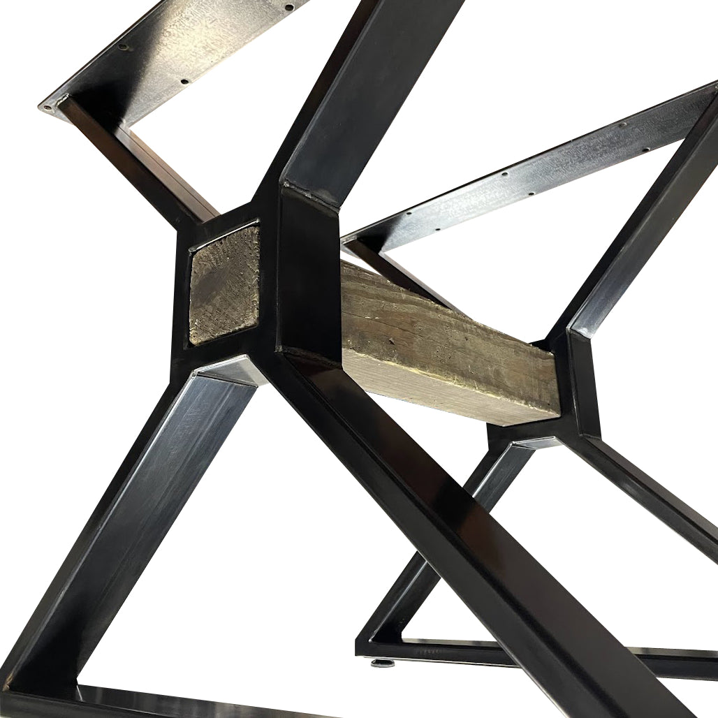 Metal Table Legs - Set of Two - Made in the US - X with Square Middle - Any Size