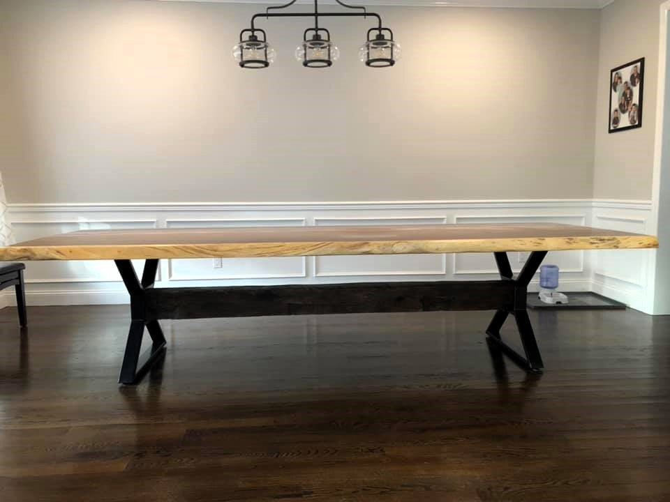 Metal Table Legs - Set of Two - Made in the US - X with Square Middle - Any Size
