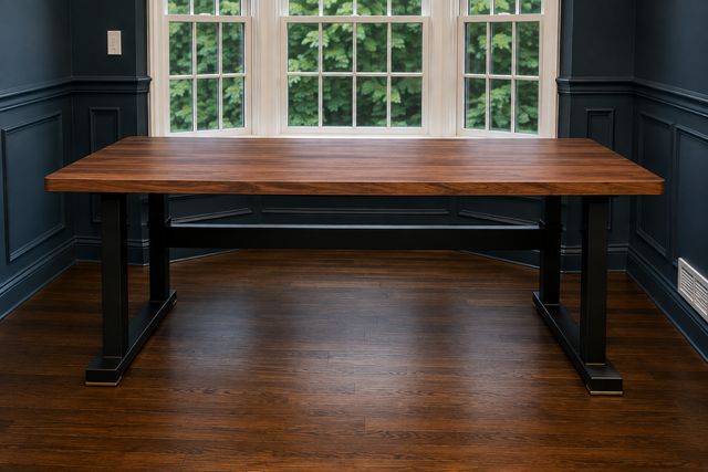 Double Column Table Legs with Stretcher - Hold for T
