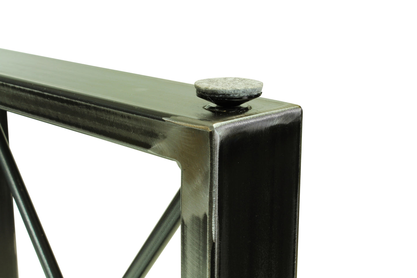 Metal Desk Legs - U Style with X Middle - Rustic Industrial Finish - Hold for D