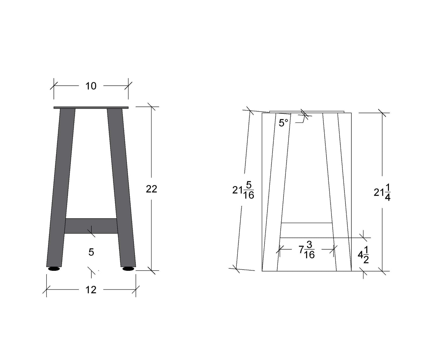 Set of Two A Frame Table Legs - Hold for J