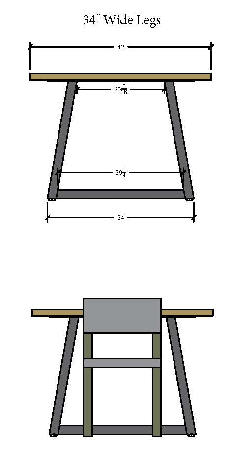 Set of Two Reverse Taper Table Legs - Hold for M