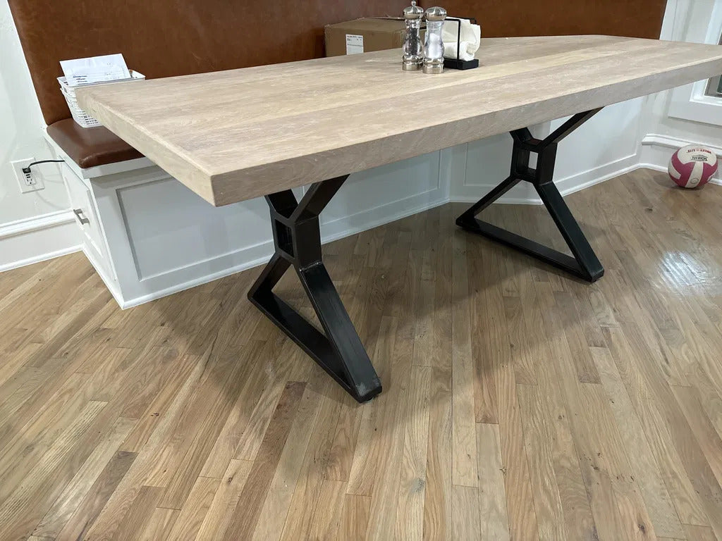 Metal Table Legs - Set of Two - Made in the US - X with Square Middle - Any Size
