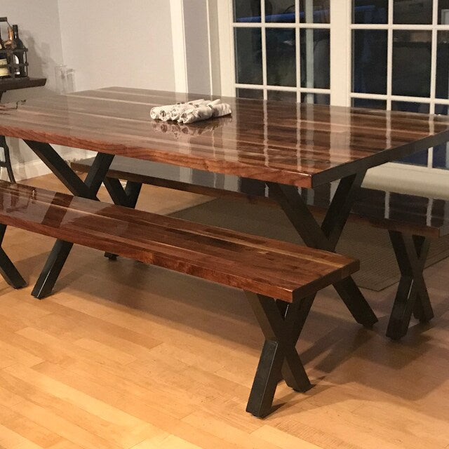 Metal Table Legs - Set of Two - Made in the US - X Style - Any Size