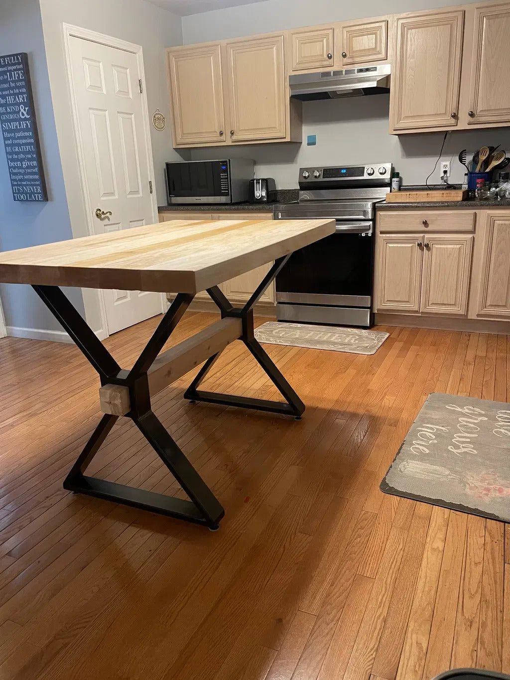 Metal Table Legs - Set of Two - Made in the US - X with Square Middle - Any Size